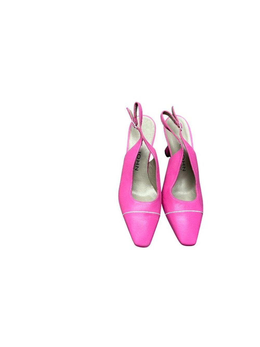 Vintage St. John Hot Pink Leather Slingback Heels SZ 6